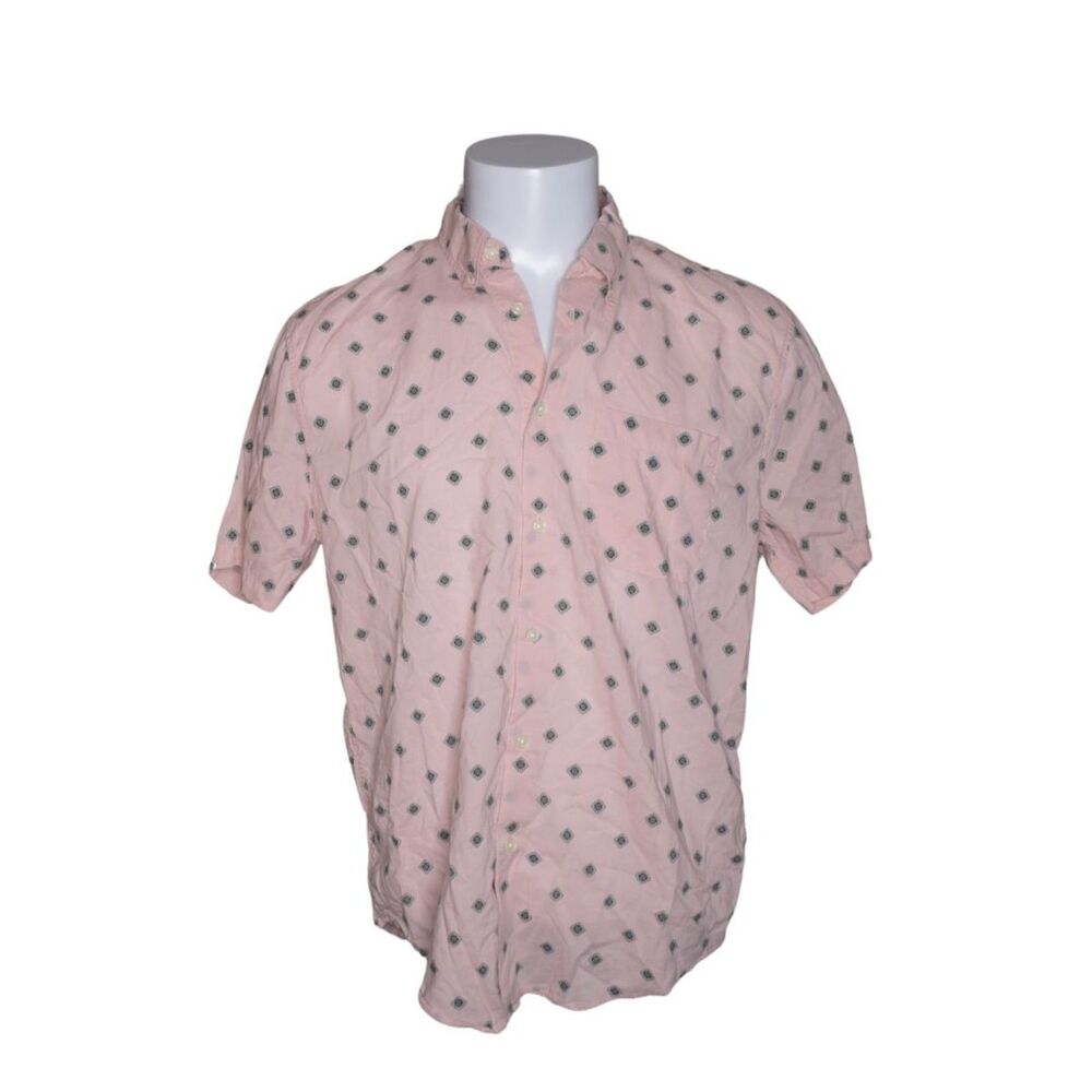 Abercrombie & Fitch Short Sleeve Button Up Shirt Light Pink Mens XL